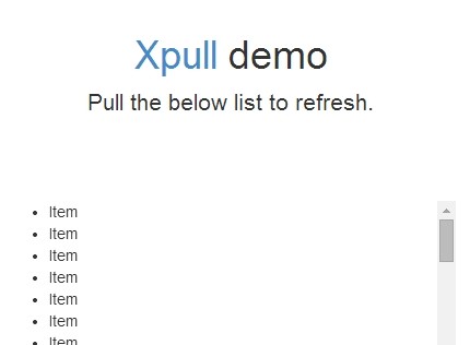 Pull to Refresh jQuery Plugin For Web - xpull
